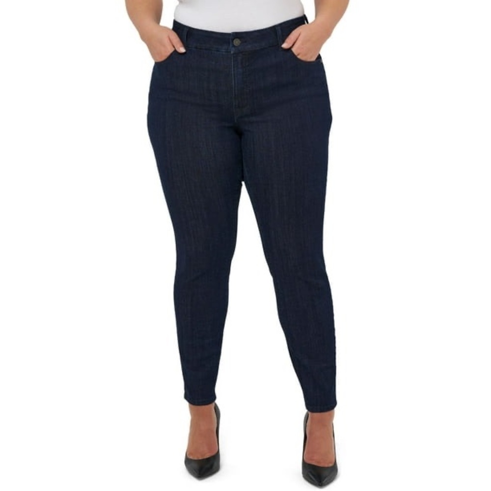 Seven7 Dark Indigo Tummyless Women’s Skinny Jeans Sz 14